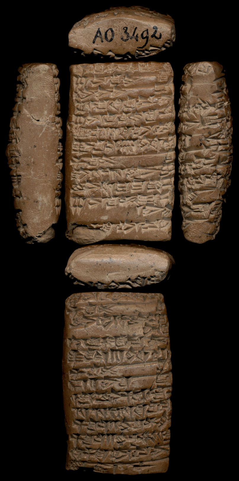 Clay tablet from Girsu listing flour for envoys travelling to Susa, Huhnuri and Si’u
