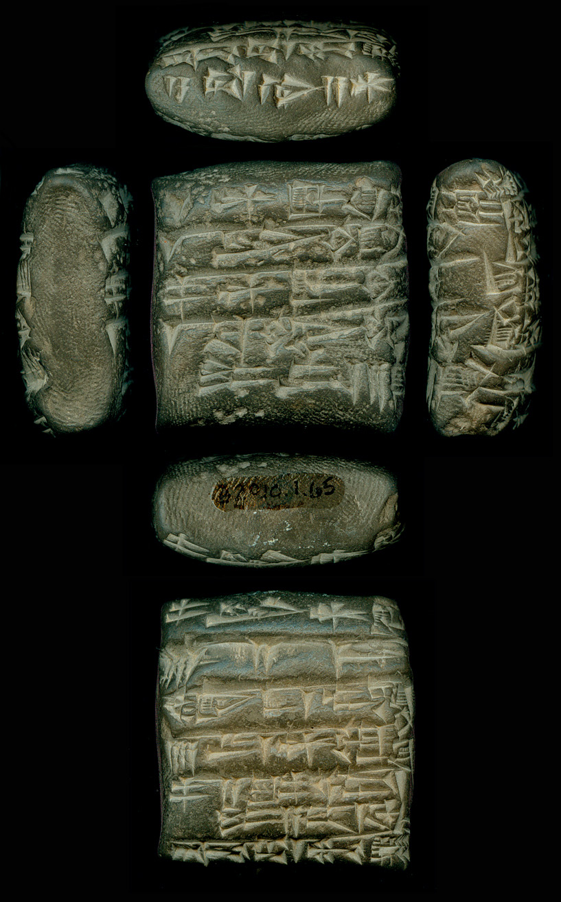 Clay tablet from Umma listing four runaway workers and their overseers, booked as a shortfall