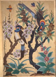 C051 · Birds and a blossoming plum tree
