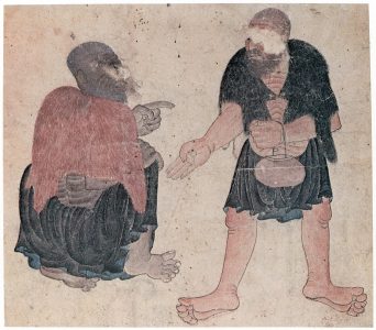 C082 · Two half-clad old men talking [desc.]